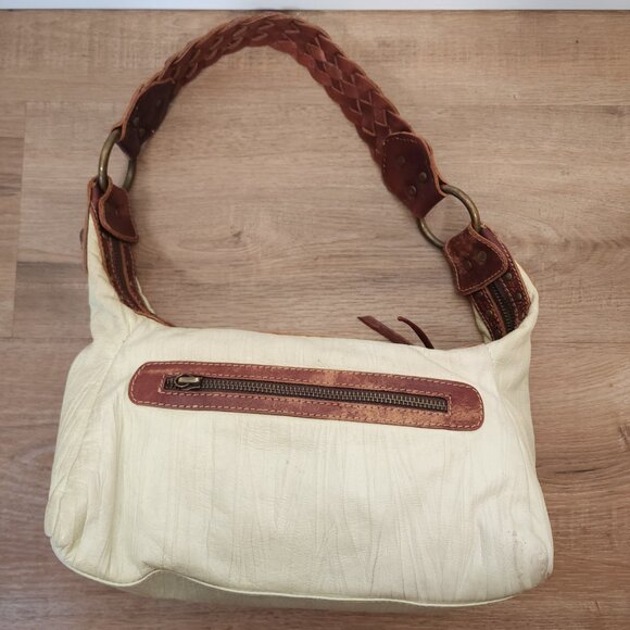 Vintage Browns Green Brown Shoulder Bag Purse Metal Bull Accents Braided Strap - Picture 3 of 12